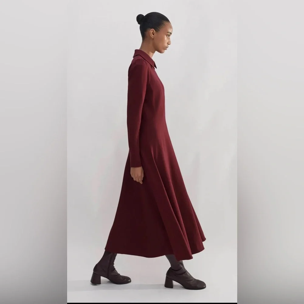 ME+EM Travel Tailoring Zip Front nursing Midi Maxi Dress Ponte Jersey career red - Picture 4 of 15